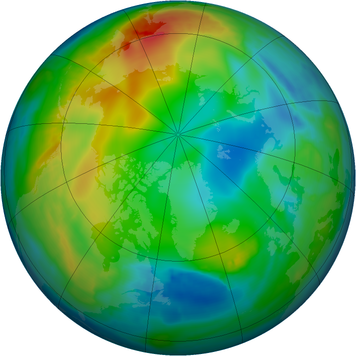 Arctic ozone map for 12 December 2008